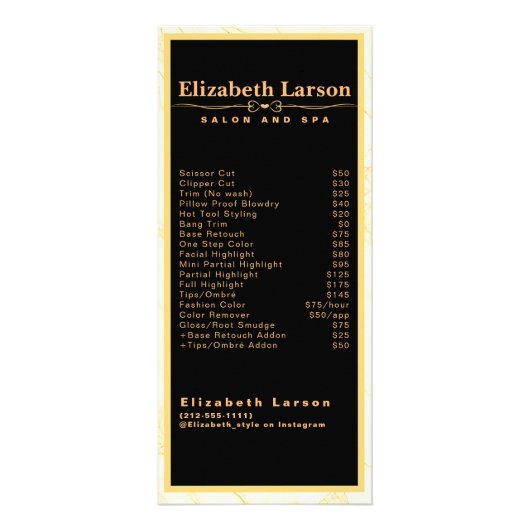 Chic Makeup Artist Hair Salon Rack Card Werbekarte (Vorne)