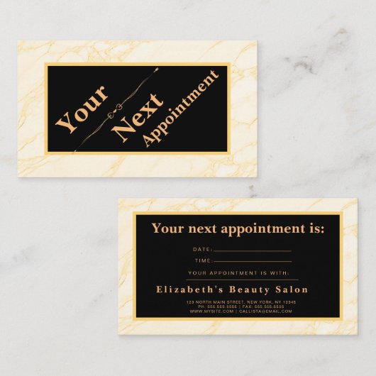 Chic Makeup Artist Hair Salon Stellenkarte Visitenkarte (Vorne/Hinten)