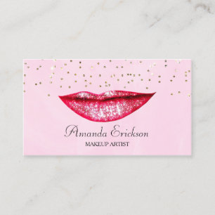Chic Makeup Artist Pink Gold Imitats Diamant Blend Visitenkarte