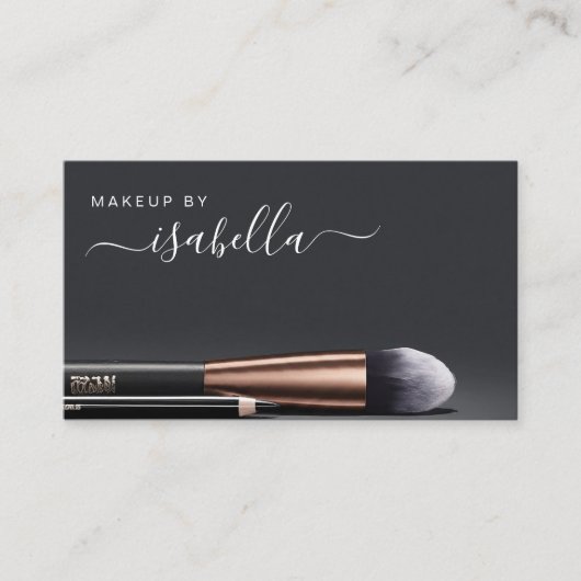 Chic Makeup Artist QR Code Black Visitenkarte (Vorderseite)