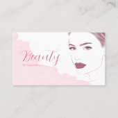 Chic Makeup Artist Schönheitssalon Rosa Glitzer Visitenkarte (Vorderseite)