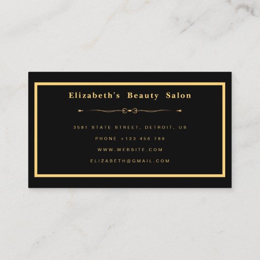 Chic Makeup Iridescent Marble Artist Friseur Salon Visitenkarte (Rückseite)
