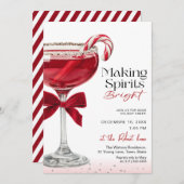 Chic Making Spirits Bright Holiday party Einladung (Vorne/Hinten)