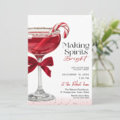 Chic Making Spirits Bright Urlaubsparty Einladung (Stehend Vorderseite)