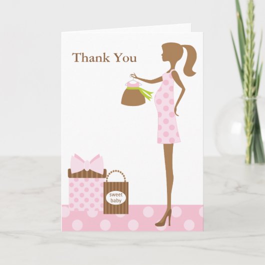 Chic Mama als Baby Dusche Grußkarten Dankeskarte (Vorderseite)