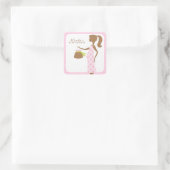 Chic Mama als Babydusche Quadratischer Aufkleber (Tasche)