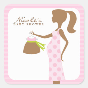 Chic Mama als Babydusche Quadratischer Aufkleber