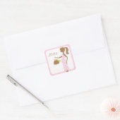 Chic Mama als Babydusche Quadratischer Aufkleber (Umschlag)