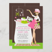 Chic Mama Crib Baby Girl Dusche Einladung (Vorne/Hinten)