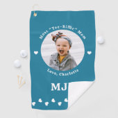 Chic MAMA Golfer Personalisiertes Foto Golfer Aqua Golfhandtuch (Insitu)