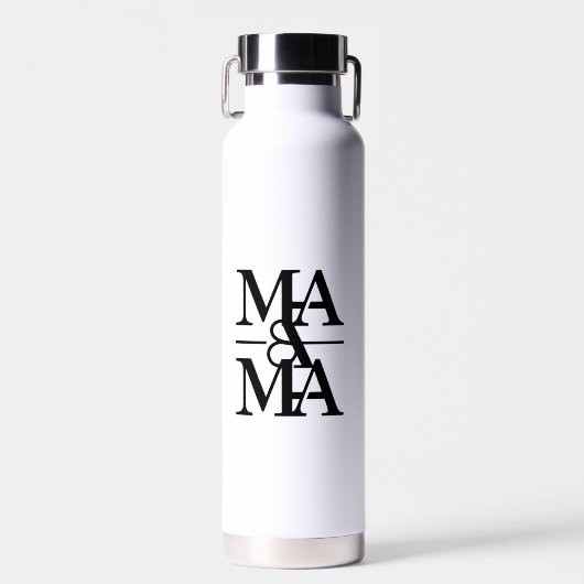 Chic Mama Monochrome Wasserflasche | Stilvolles Ge Trinkflasche (Vorne)