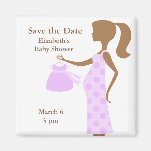 Chic Mama to be Baby Shower Speichern Sie das Datu Magnet (Vorne)