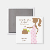 Chic Mama to be Baby Shower Speichern Sie das Datu Magnet (Vorderseite/Rückseite)