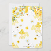 Chic Mama to Bee Yellow Floral Baby Shower Neutral Einladung (Rückseite)