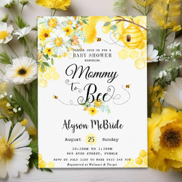 Chic Mama to Bee Yellow Floral Baby Shower Neutral Einladung