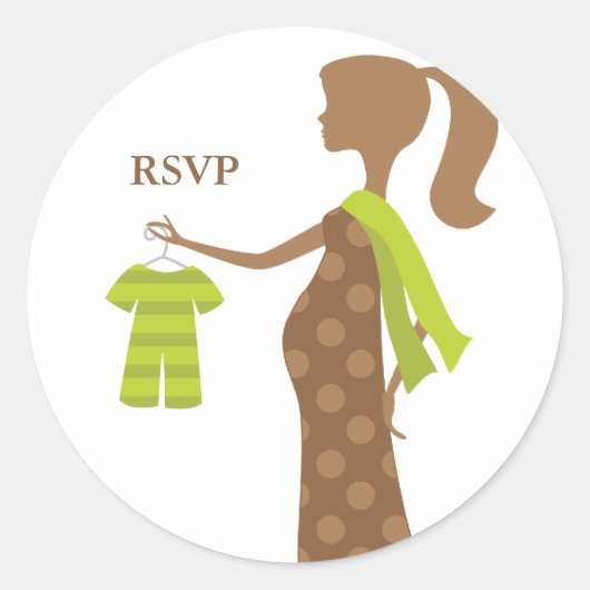 Chic Mama zum Aufkleber für Babyduschen (Vorderseite)