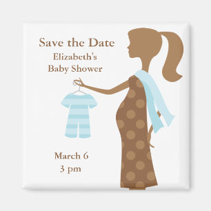 Chic-Mama, zum Baby-Duschen-Save the Date Magneten Magnet