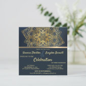 Chic Mandala Floral Wedding Einladung (Stehend Vorderseite)