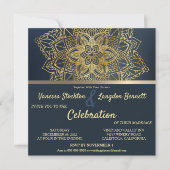 Chic Mandala Floral Wedding Einladung (Vorderseite)