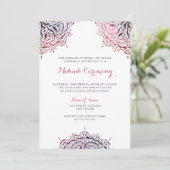 Chic Mandala Mehndi Zeremonie Einladung (Stehend Vorderseite)