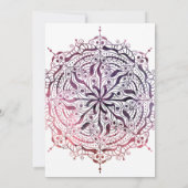 Chic Mandala Mehndi Zeremonie Einladung (Rückseite)