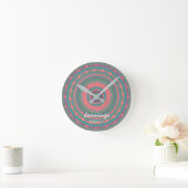 Chic Mandala Mit Monogramm Runde Wanduhr (Zuhause)