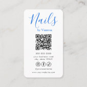 Chic Manicurist Stylish Nail Technician QR Code Visitenkarte (Rückseite)