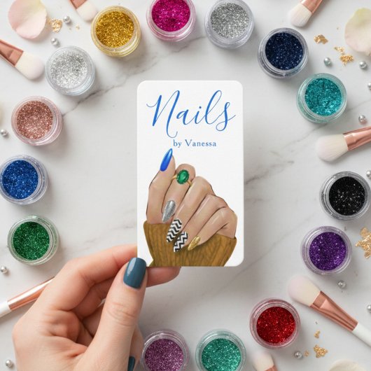 Chic Manicurist Stylish Nail Technician QR Code Visitenkarte