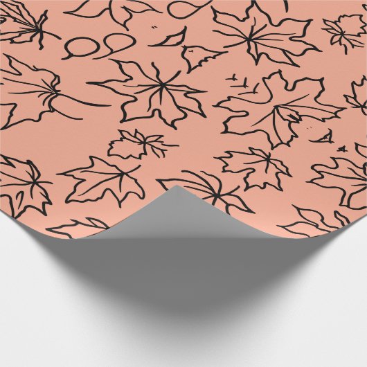 Chic Maple Leaf Kontur benutzerdefinierte Farbüber Geschenkpapier (Ecke)