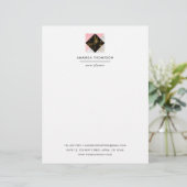 Chic Marble and Foil Geometric Briefbogen (Stehend Vorderseite)