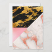 Chic Marble and Foil Geometric Junggeselinnen-Absc Einladung (Rückseite)