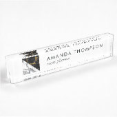 Chic Marble and Foil Geometric Namensplakette