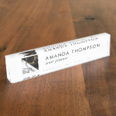 Chic Marble and Foil Geometric Namensplakette (Seite)