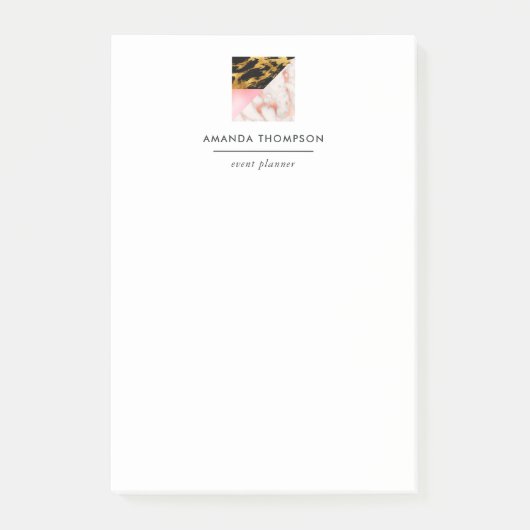 Chic Marble and Foil Geometric Post-it Klebezettel (Vorderseite)