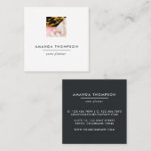 Chic Marble and Foil Geometric Quadratische Visitenkarte (Vorne/Hinten)