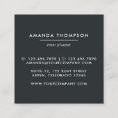 Chic Marble and Foil Geometric Quadratische Visitenkarte (Rückseite)