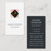 Chic Marble and Foil Geometric Visitenkarte (Vorne/Hinten)