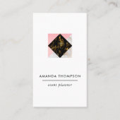 Chic Marble and Foil Geometric Visitenkarte (Vorderseite)