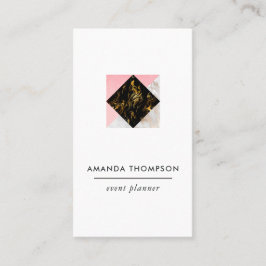 Chic Marble and Foil Geometric Visitenkarte
