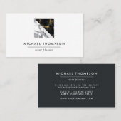 Chic Marble and Foil Geometric Visitenkarte (Vorne/Hinten)