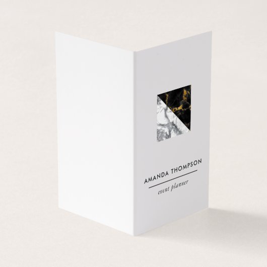 Chic Marble and Foil Geometric Visitenkarten (Vorderseite)