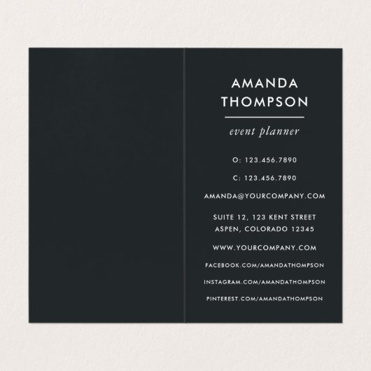 Chic Marble and Foil Geometric Visitenkarten (Innenseite Aufgefaltet)