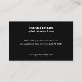 Chic Marble Browbar Eyelash Custom Loyalty Visitenkarte (Rückseite)