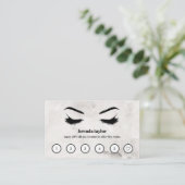 Chic Marble Browbar Eyelash Custom Loyalty Visitenkarte (Stehend Vorderseite)