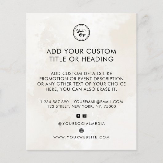 Chic Marble Custom Business Logo & Social Media Flyer (Vorne)