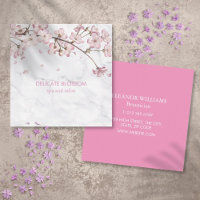 Chic Marble Delicate Blossom Square
