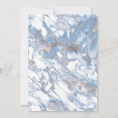 Chic Marble Dusty Blue Silver Wedding Einladung (Rückseite)