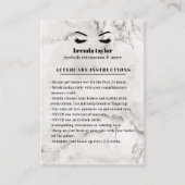 Chic Marble Eyelash Browbar Aftercare Instructions Visitenkarte (Vorderseite)