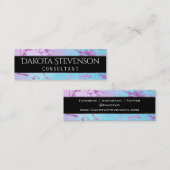 Chic Marble | Glitzy Glam Lila und Blue Branding Mini Visitenkarte (Vorne/Hinten)