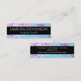 Chic Marble | Glitzy Glam Lila und Blue Branding Mini Visitenkarte